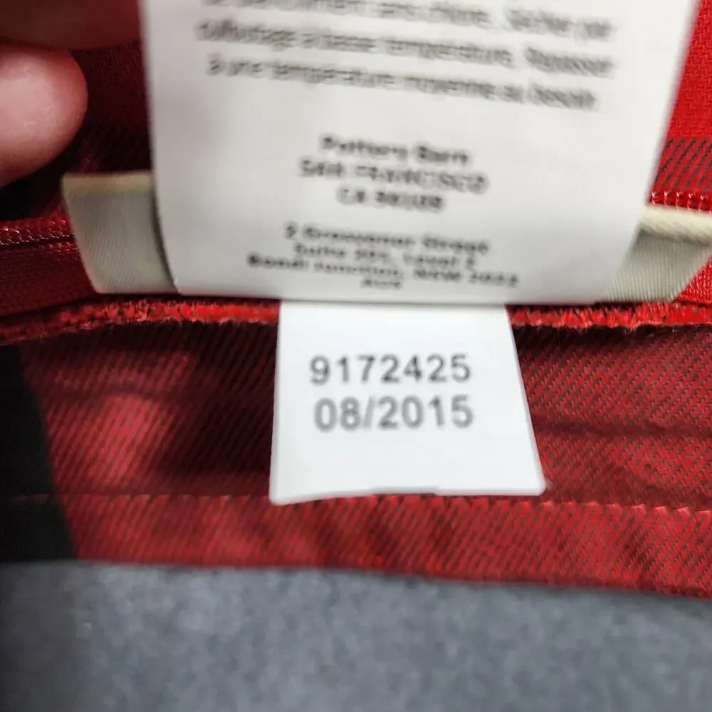 Pottery Barn Buffalo Check Plaid Pillow Cover Square 24x24 Red Black 100% Cotton